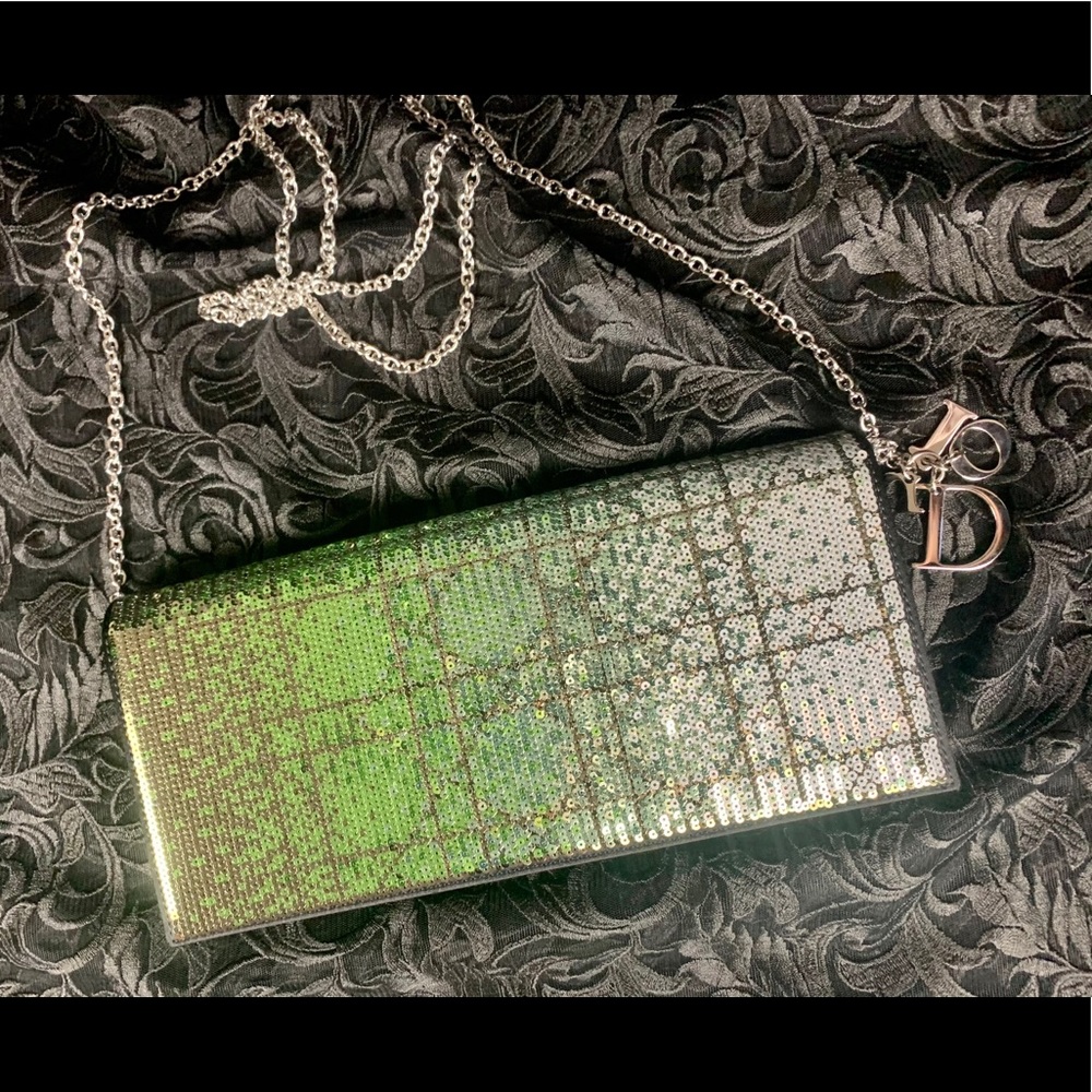 Christian Dior Sequined Convertible Clutch. New.
